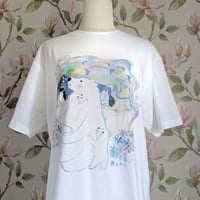おとなとこどもTシャツ-シロクマの親子　受注生産