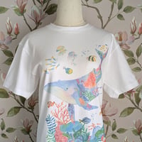 おとなとこどもTシャツ「クジラとサンゴ礁」　受注生産