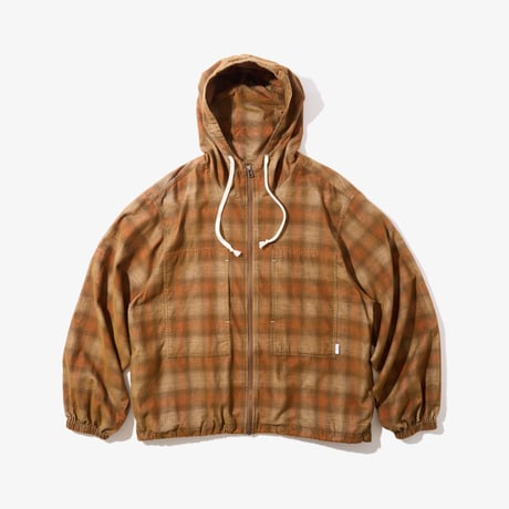 DIASPORA  HOODED CORDUROY SHIRT - Brown