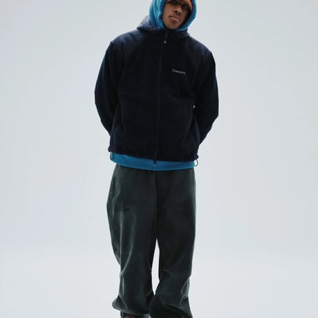 DIASPORA  HILLY TERRAIN FLEECE JACKET - Navy