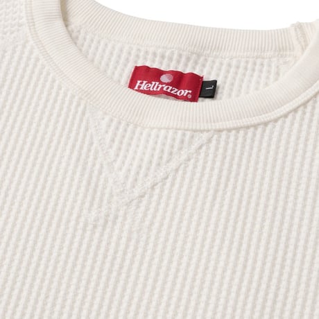 HELLRAZOR  WAFFLE LS SHIRT - White