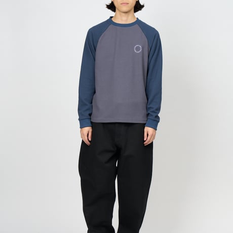 DIASPORA  DRY WAFFLE L/S TOP - Navy