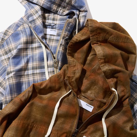 DIASPORA  HOODED CORDUROY SHIRT - Brown