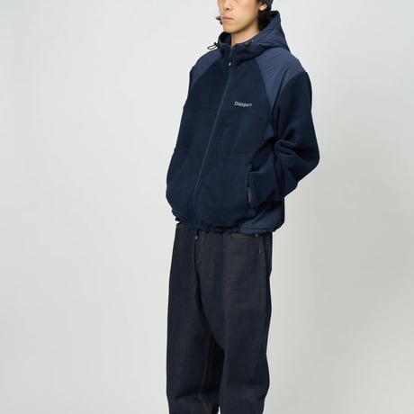 DIASPORA  HILLY TERRAIN FLEECE JACKET - Navy