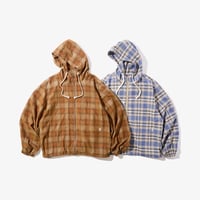 DIASPORA  HOODED CORDUROY SHIRT - Brown