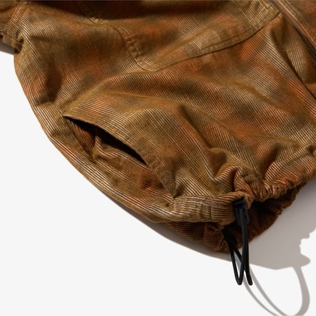 DIASPORA  HOODED CORDUROY SHIRT - Brown