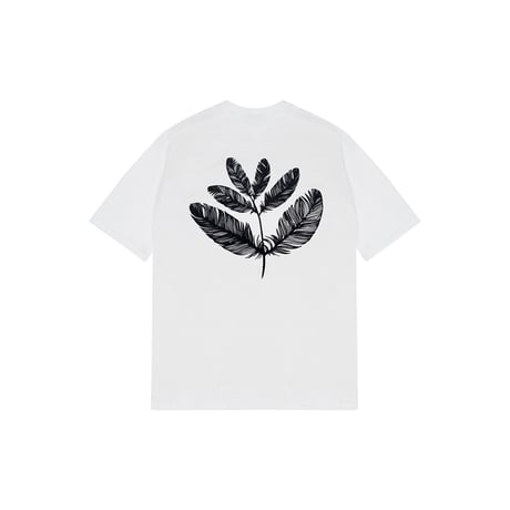 MAGENTA   FEATHER TEE - White