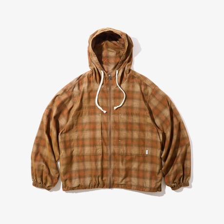 DIASPORA  HOODED CORDUROY SHIRT - Brown