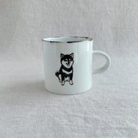 豆柴黒マグカップ