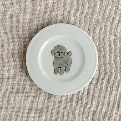 パピープードル（グレー）豆皿
