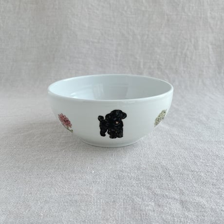 トイプードル（黒）丸鉢