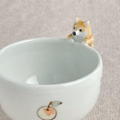 柴犬付きぐい呑み