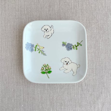 トイプードル（白）パン皿（小）