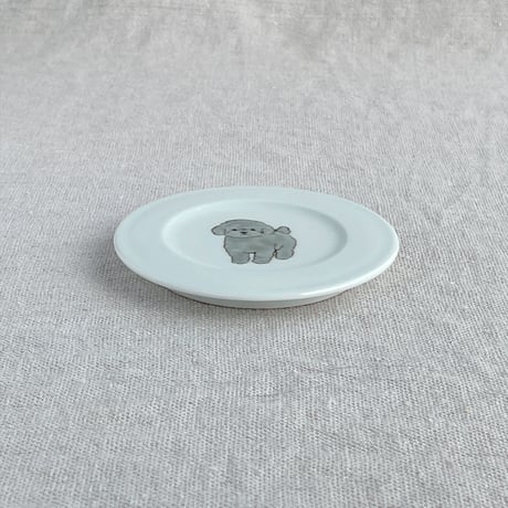 パピープードル（グレー）豆皿