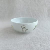 トイプードル（白）丸鉢