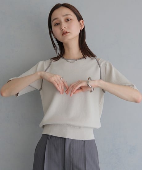 ＆g'aime アンジェム　レイヤードバイカラーニット　LAYERED BICOLOR KNIT 986-68026