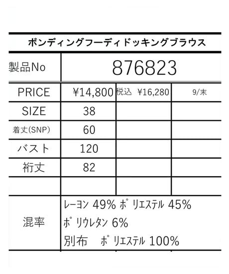 ayane アヤン　レイヤード風のおしゃれなスタイリング　ボンディングフーディドッキングブラウス 876823