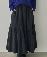 hunch ハンチ　PEACH-TONED BRUSHED FABRIC TIERED SKIRT　WQN5399