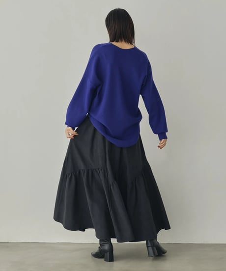 hunch ハンチ　PEACH-TONED BRUSHED FABRIC TIERED SKIRT　WQN5399