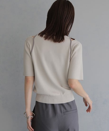 ＆g'aime アンジェム　レイヤードバイカラーニット　LAYERED BICOLOR KNIT 986-68026