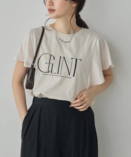 hunch ハンチ FRILLED-SLEEVE LOGO T-SHIRT WTS7159