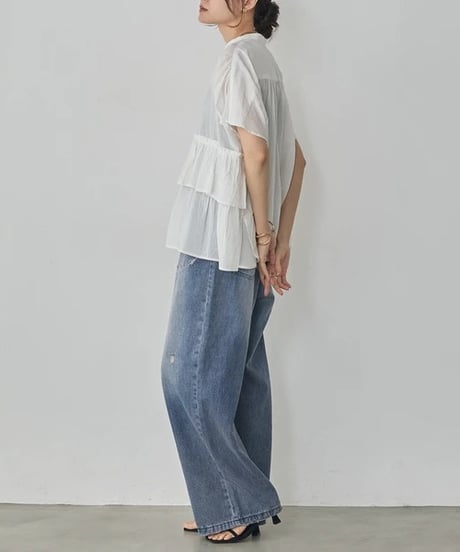 Noia 40×60キャンブリック フリル付きブラウス WLA2646