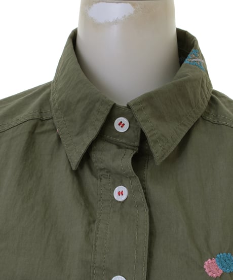 SEVEN SENSE SEVENDAYS カラーリーフ刺繍シャツ 1560431