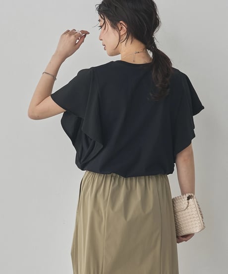 hunch ハンチ FRILLED-SLEEVE LOGO T-SHIRT WTS7159