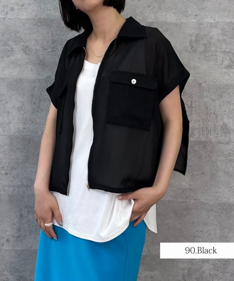 Anna Kerry　アンナケリー　バックフリルシャツブルゾン　85262728