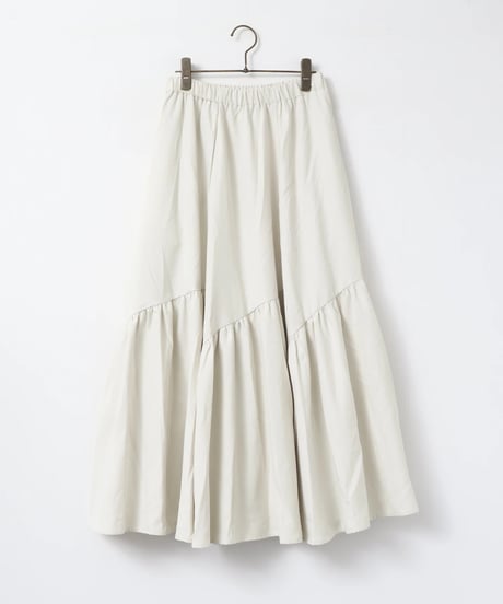 hunch ハンチ　PEACH-TONED BRUSHED FABRIC TIERED SKIRT　WQN5399