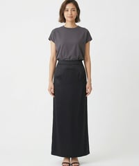 cafune カフネ ロングスカート 635621 レディース サテン レザーライク ストレッチ