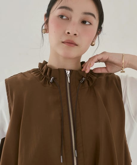 hunch ハンチ  DOCKING BALLOON DESIGN VEST セルロース ナイロン デザインベスト　WDN5313