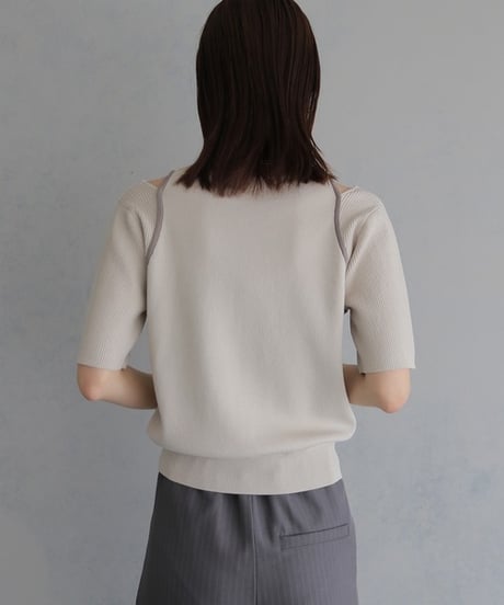 ＆g'aime アンジェム　レイヤードバイカラーニット　LAYERED BICOLOR KNIT 986-68026
