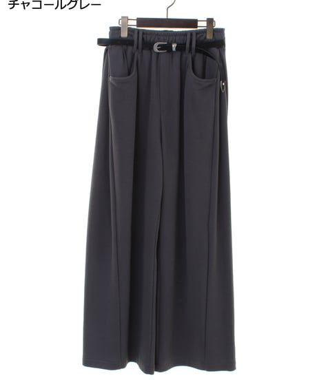 PASSIONE パシオーネ ROBE　ローブ　サイドタックワイドパンツ（ベルト付き） 636601