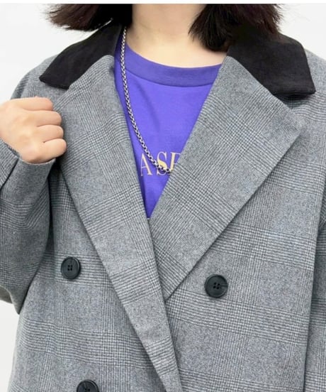 CYNICAL シニカル チェック柄衿コーデュロイダブルジャケット　6852-94033