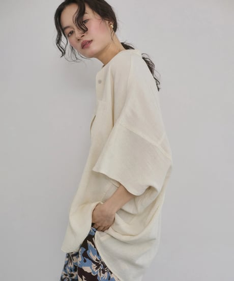 hunch ハンチ 麻レーヨン ドルマンオーバーシャツ 2026新作 春夏 2026NEWARIIVAL