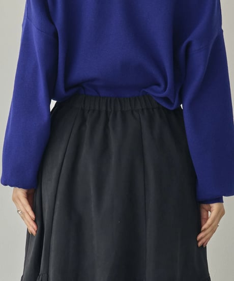 hunch ハンチ　PEACH-TONED BRUSHED FABRIC TIERED SKIRT　WQN5399