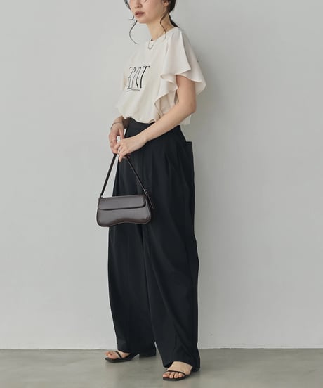 hunch ハンチ FRILLED-SLEEVE LOGO T-SHIRT WTS7159