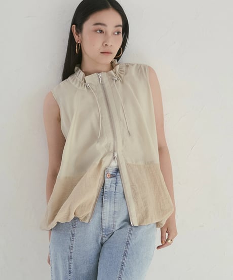 hunch ハンチ  DOCKING BALLOON DESIGN VEST セルロース ナイロン デザインベスト　WDN5313