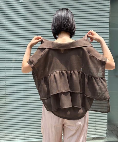 Anna Kerry　アンナケリー　バックフリルシャツブルゾン　85262728