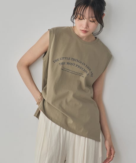 hunch ハンチ  USA COTTON LOGO SLEEVELESS TOP WTS7136