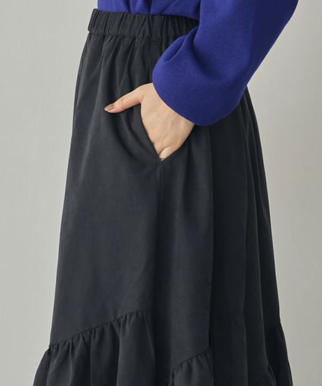 hunch ハンチ　PEACH-TONED BRUSHED FABRIC TIERED SKIRT　WQN5399
