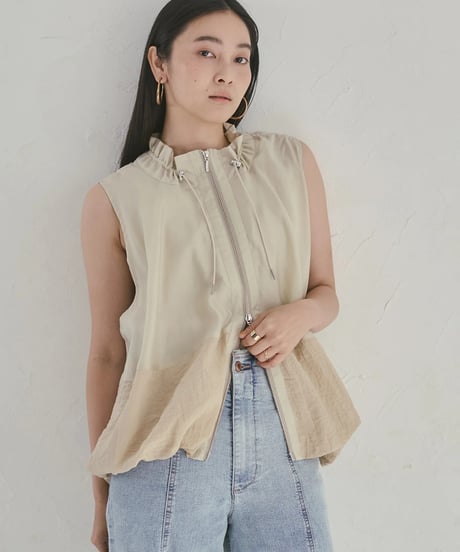 hunch ハンチ  DOCKING BALLOON DESIGN VEST セルロース ナイロン デザインベスト　WDN5313