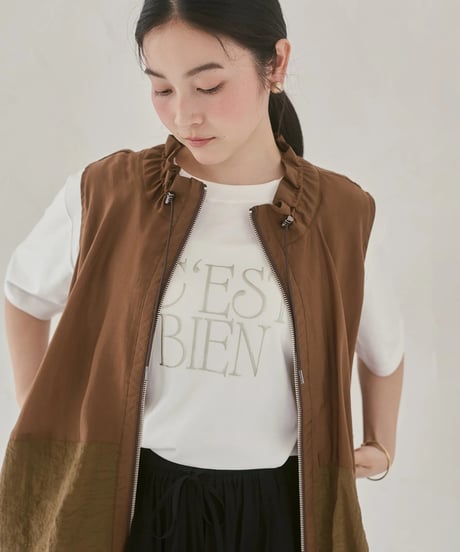 hunch ハンチ  DOCKING BALLOON DESIGN VEST セルロース ナイロン デザインベスト　WDN5313