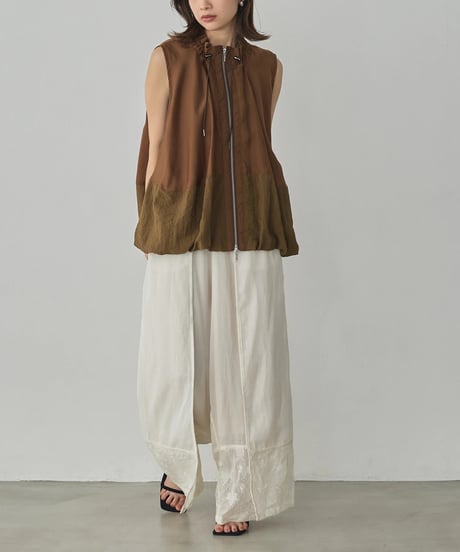 hunch ハンチ  DOCKING BALLOON DESIGN VEST セルロース ナイロン デザインベスト　WDN5313