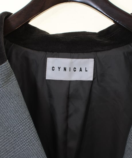 CYNICAL シニカル チェック柄衿コーデュロイダブルジャケット　6852-94033