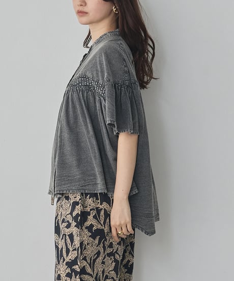hunch ハンチ PINTUCK CHEMICAL WASH BLOUSE  WLH5270