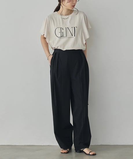 hunch ハンチ FRILLED-SLEEVE LOGO T-SHIRT WTS7159