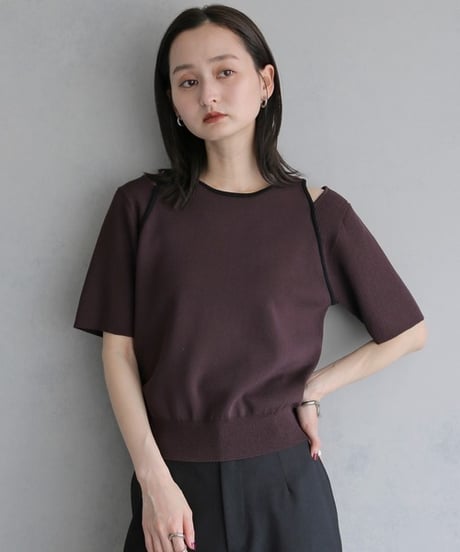 ＆g'aime アンジェム　レイヤードバイカラーニット　LAYERED BICOLOR KNIT 986-68026