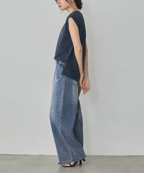 hunch ハンチ  USA COTTON LOGO SLEEVELESS TOP WTS7136